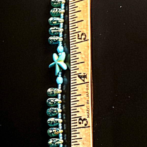 Turquoise color starfish anklet is 9 inches " Handcrafted by Queen2Bohemian - Picture 9 of 9